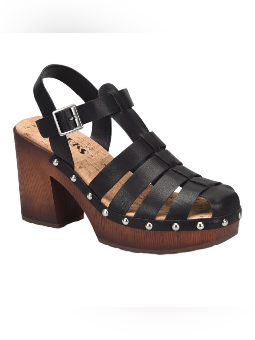 Korks Whitney Platform Sandals Black Size 8